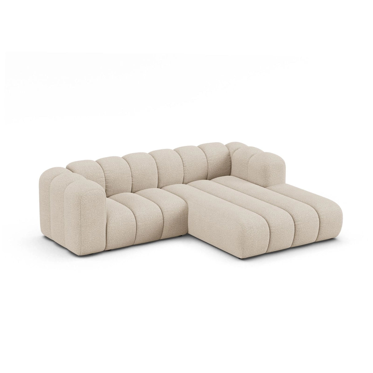 Lupine Modulares 3-Sitzer Ecksofa, Rechte Seite, aus Boucle in Beige (Baloo 2074), 230x177 cm von Micadoni – Bild 3