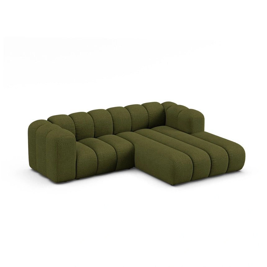 Lupine Modulares 3-Sitzer Ecksofa, Rechte Seite, aus Boucle in Dunkles olivgrün (Baloo 2090), 230x177 cm von Micadoni – Bild 3