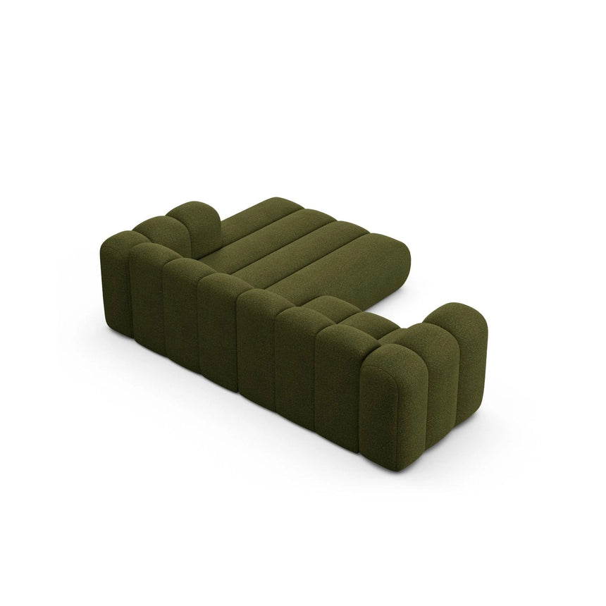 Lupine Modulares 3-Sitzer Ecksofa, Rechte Seite, aus Boucle in Dunkles olivgrün (Baloo 2090), 230x177 cm von Micadoni – Bild 5