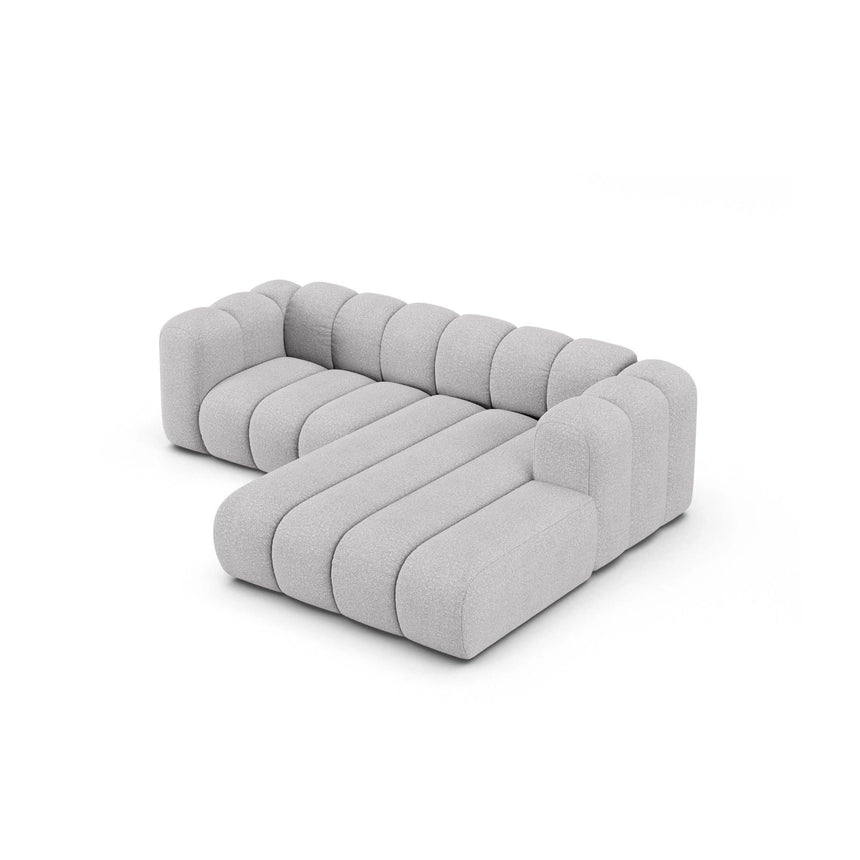 Lupine Modulares 3-Sitzer Ecksofa, Rechte Seite, aus Boucle in Hellgrau (Baloo 2085), 230x177 cm von Micadoni – Bild 4