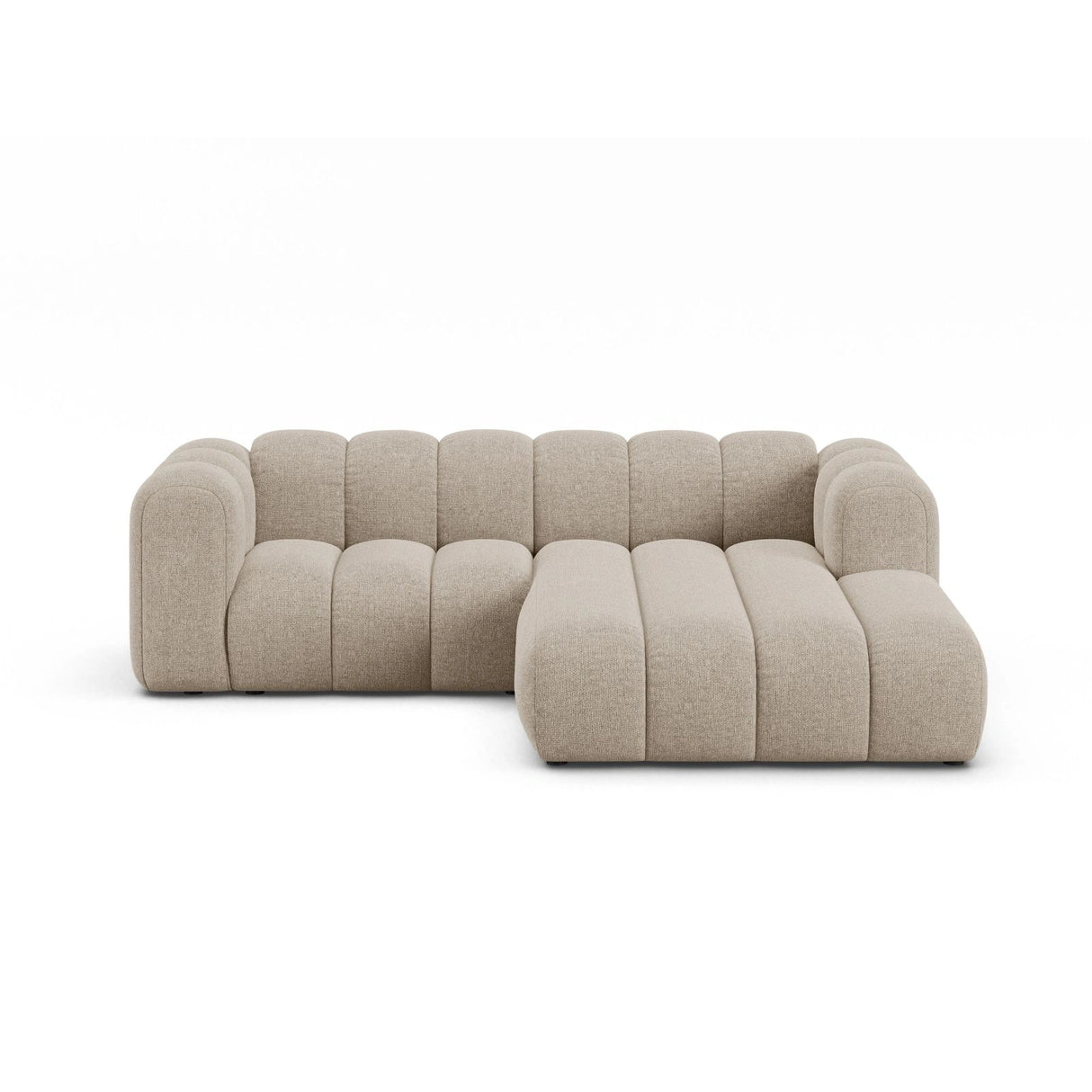 Lupine Modulares 3-Sitzer Ecksofa, Rechte Seite, aus Chenille in Dunkelbeige (Eden 4 Beige), 230x177 cm von Micadoni – Bild 1