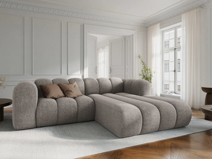 Lupine Modulares 3-Sitzer Ecksofa, Rechte Seite, aus Chenille in Dunkelbeige (Eden 4 Beige), 230x177 cm von Micadoni – Bild 2