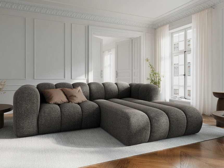Lupine Modulares 3-Sitzer Ecksofa, Rechte Seite, aus Chenille in Dunkelgrau (Eden 20 Graphite), 230x177 cm von Micadoni – Bild 2