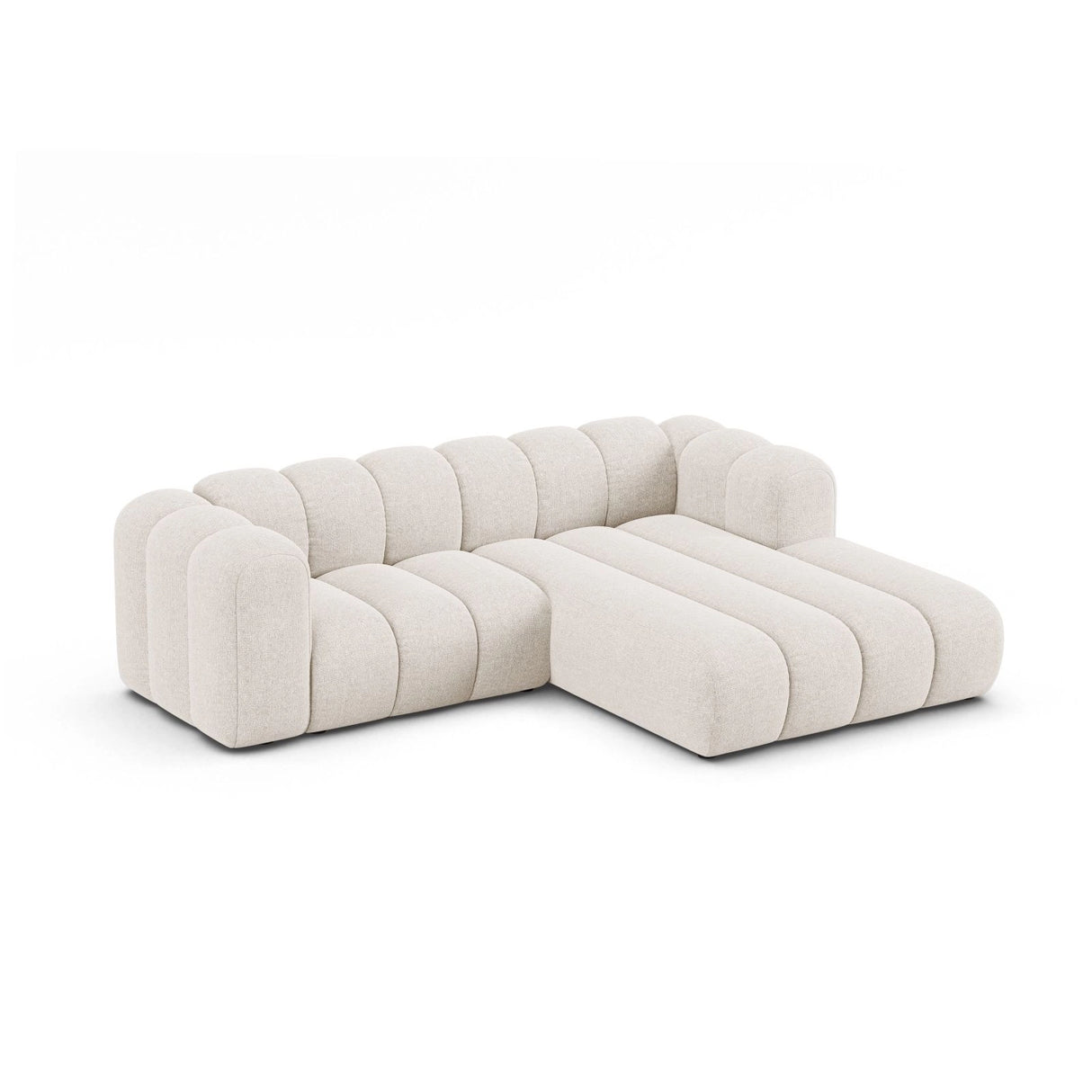 Lupine Modulares 3-Sitzer Ecksofa, Rechte Seite, aus Chenille in Leichtes Beige (Eden 2 Pearl), 230x177 cm von Micadoni – Bild 4