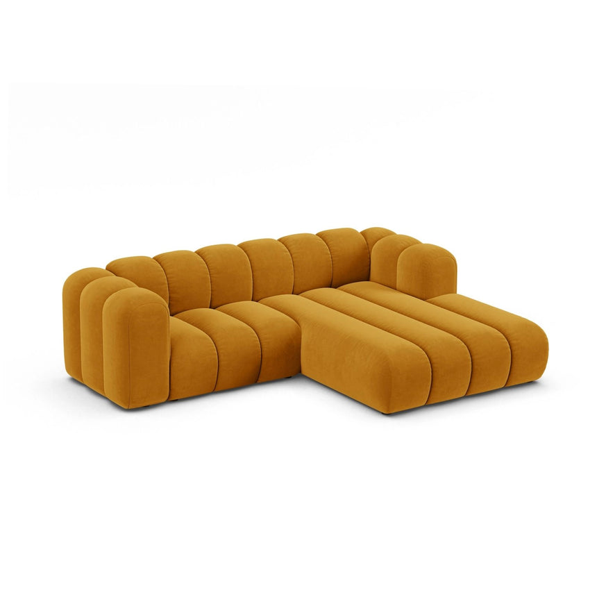 Lupine Modulares 3-Sitzer Ecksofa, Rechte Seite, aus Samt in Gelb (Salvador 10), 230x177 cm von Micadoni – Bild 3