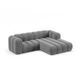Lupine Modulares 3-Sitzer Ecksofa, Rechte Seite, aus Samt in Grau (Salvador 17), 230x177 cm von Micadoni – Bild 3
