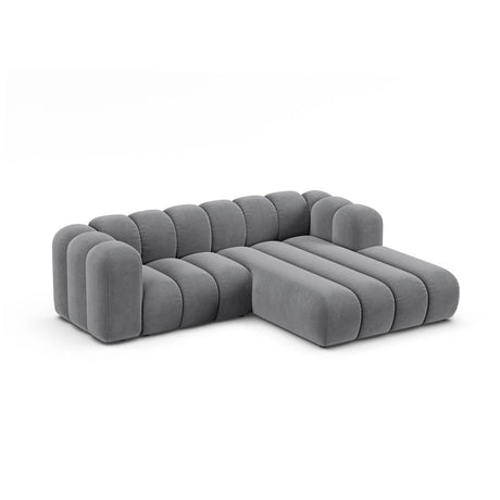Lupine Modulares 3-Sitzer Ecksofa, Rechte Seite, aus Samt in Grau (Salvador 17), 230x177 cm von Micadoni – Bild 3