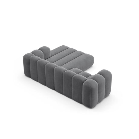 Lupine Modulares 3-Sitzer Ecksofa, Rechte Seite, aus Samt in Grau (Salvador 17), 230x177 cm von Micadoni – Bild 5