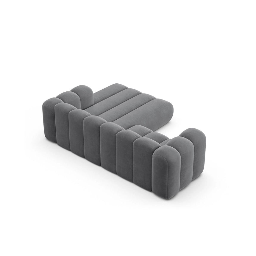 Lupine Modulares 3-Sitzer Ecksofa, Rechte Seite, aus Samt in Grau (Salvador 17), 230x177 cm von Micadoni – Bild 5