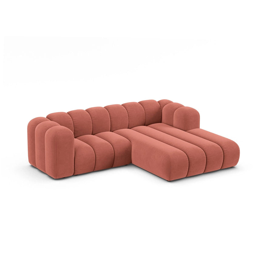 Lupine Modulares 3-Sitzer Ecksofa, Rechte Seite, aus Samt in Koralle (Salvador 12), 230x177 cm von Micadoni – Bild 3