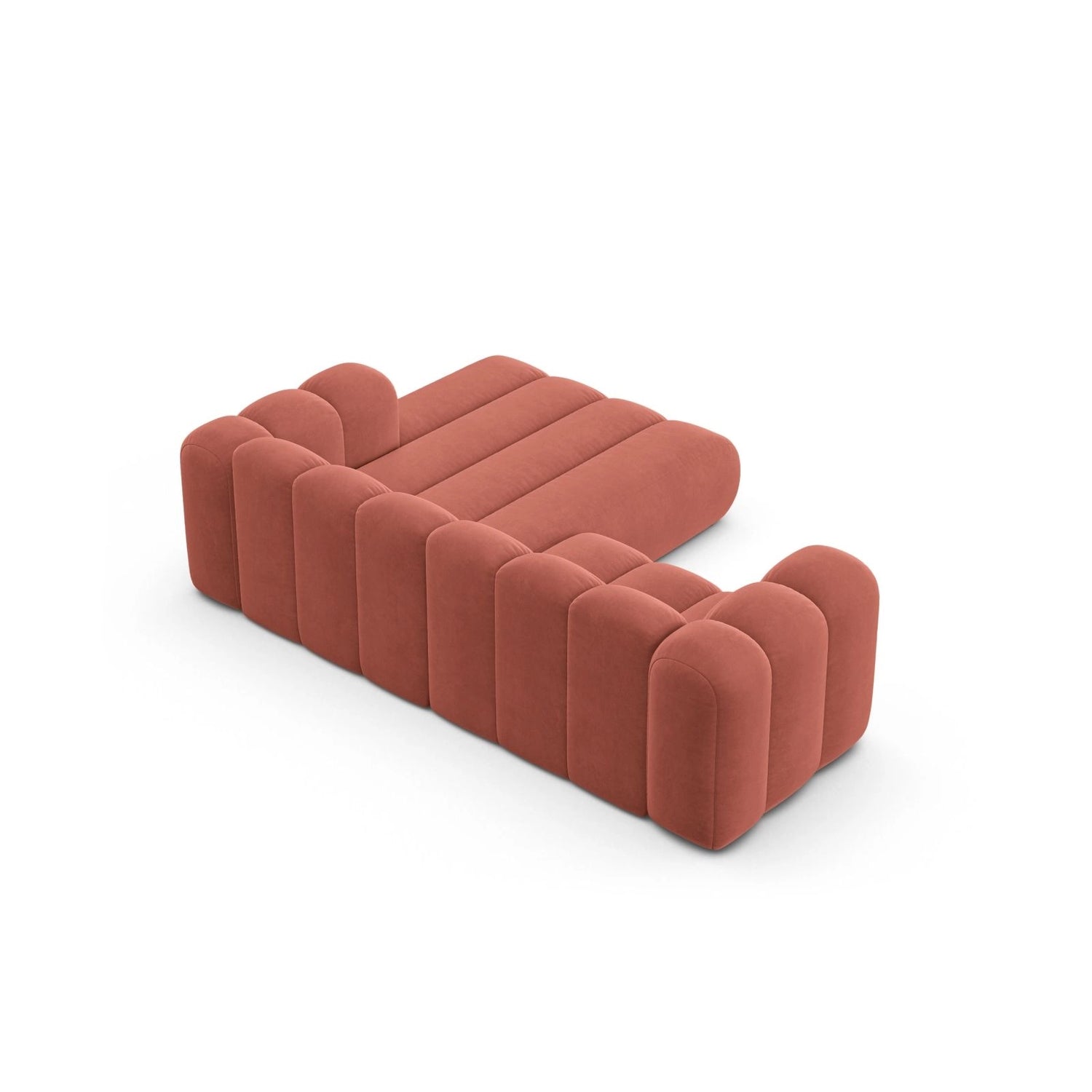 Lupine Modulares 3-Sitzer Ecksofa, Rechte Seite, aus Samt in Koralle (Salvador 12), 230x177 cm von Micadoni – Bild 5