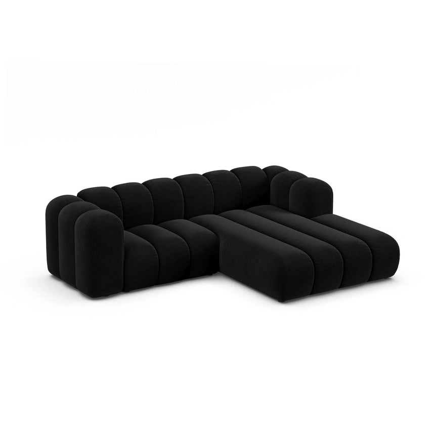 Lupine Modulares 3-Sitzer Ecksofa, Rechte Seite, aus Samt in Schwarz (Salvador 19), 230x177 cm von Micadoni – Bild 3