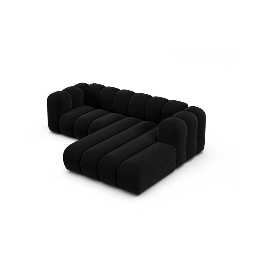 Lupine Modulares 3-Sitzer Ecksofa, Rechte Seite, aus Samt in Schwarz (Salvador 19), 230x177 cm von Micadoni – Bild 4