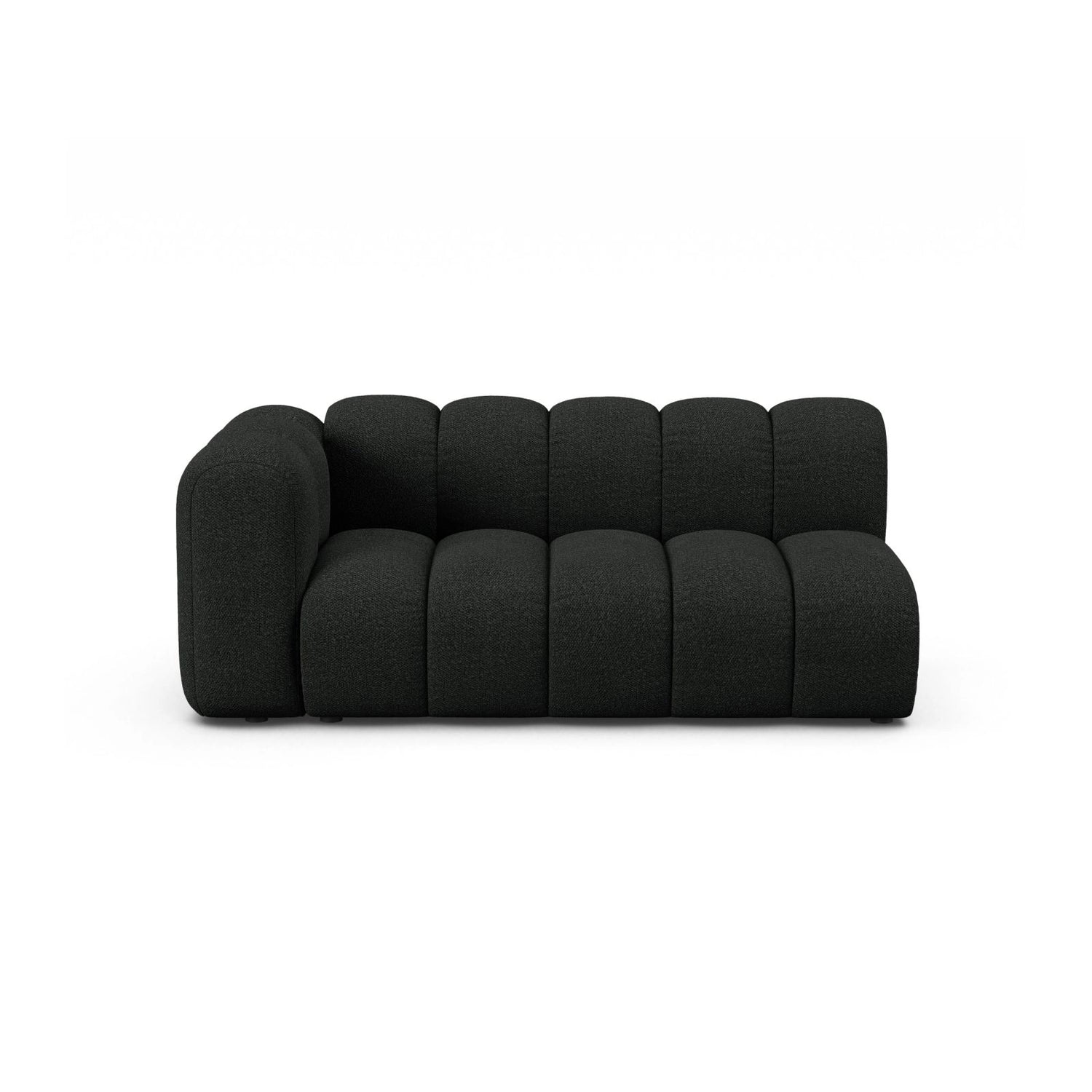 Lupine Modulares 3-Sitzer Sofa Sitzelement, Linke Seite, aus Boucle in Schwarz (Baloo 2082), 175x95 cm von Micadoni – Bild 1
