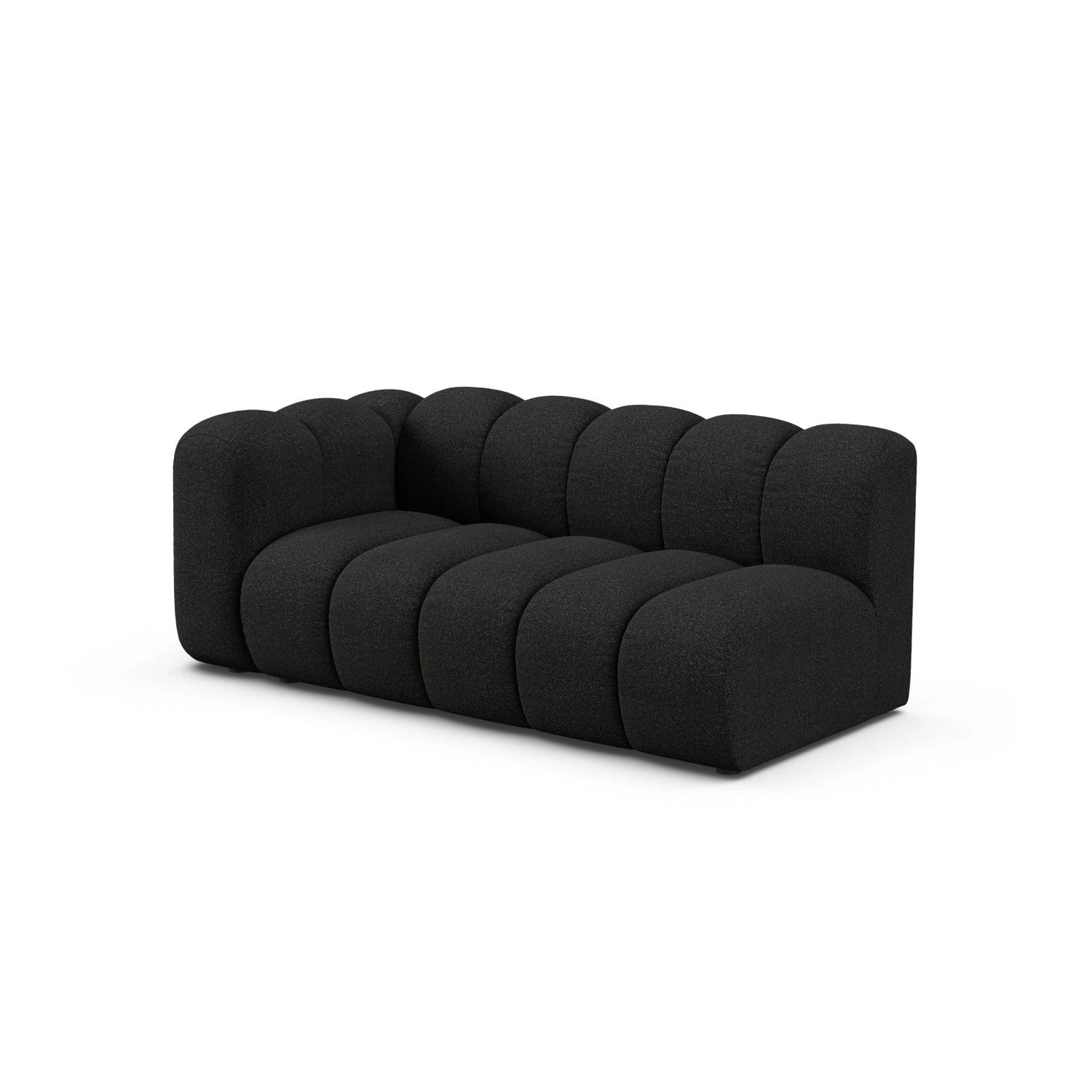 Lupine Modulares 3-Sitzer Sofa Sitzelement, Linke Seite, aus Boucle in Schwarz (Baloo 2082), 175x95 cm von Micadoni – Bild 3