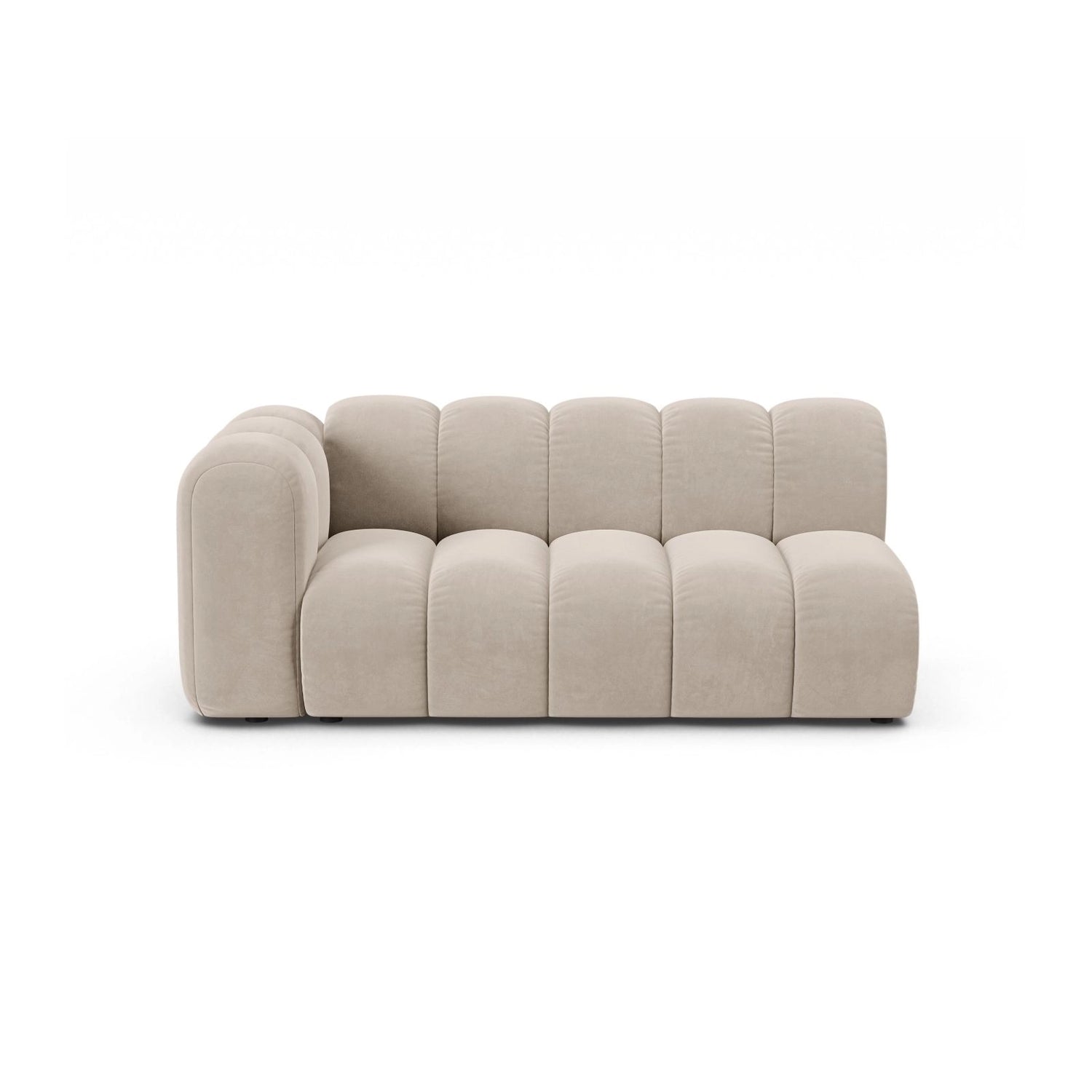 Lupine Modulares 3-Sitzer Sofa Sitzelement, Linke Seite, aus Samt in Beige (Salvador 1), 175x95 cm von Micadoni – Bild 1