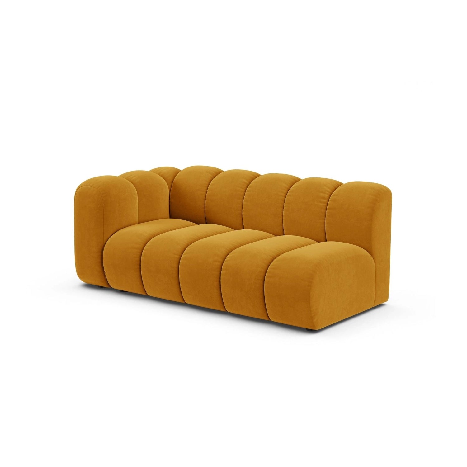Lupine Modulares 3-Sitzer Sofa Sitzelement, Linke Seite, aus Samt in Gelb (Salvador 10), 175x95 cm von Micadoni – Bild 3