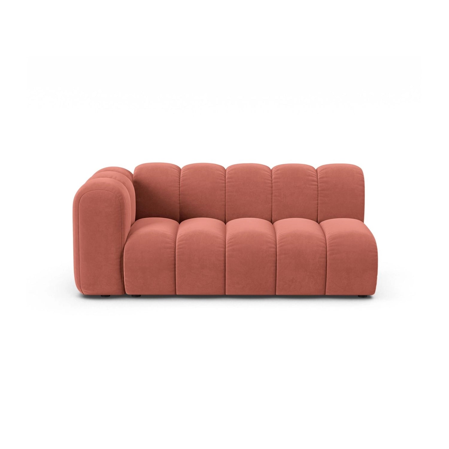Lupine Modulares 3-Sitzer Sofa Sitzelement, Linke Seite, aus Samt in Koralle (Salvador 12), 175x95 cm von Micadoni – Bild 1