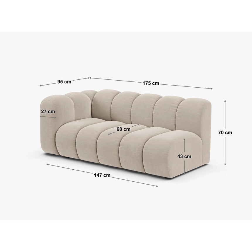 Lupine Modulares 3-Sitzer Sofa Sitzelement, Rechte Seite, aus Boucle in Beige (Baloo 2074), 175x95 cm von Micadoni – Bild 2