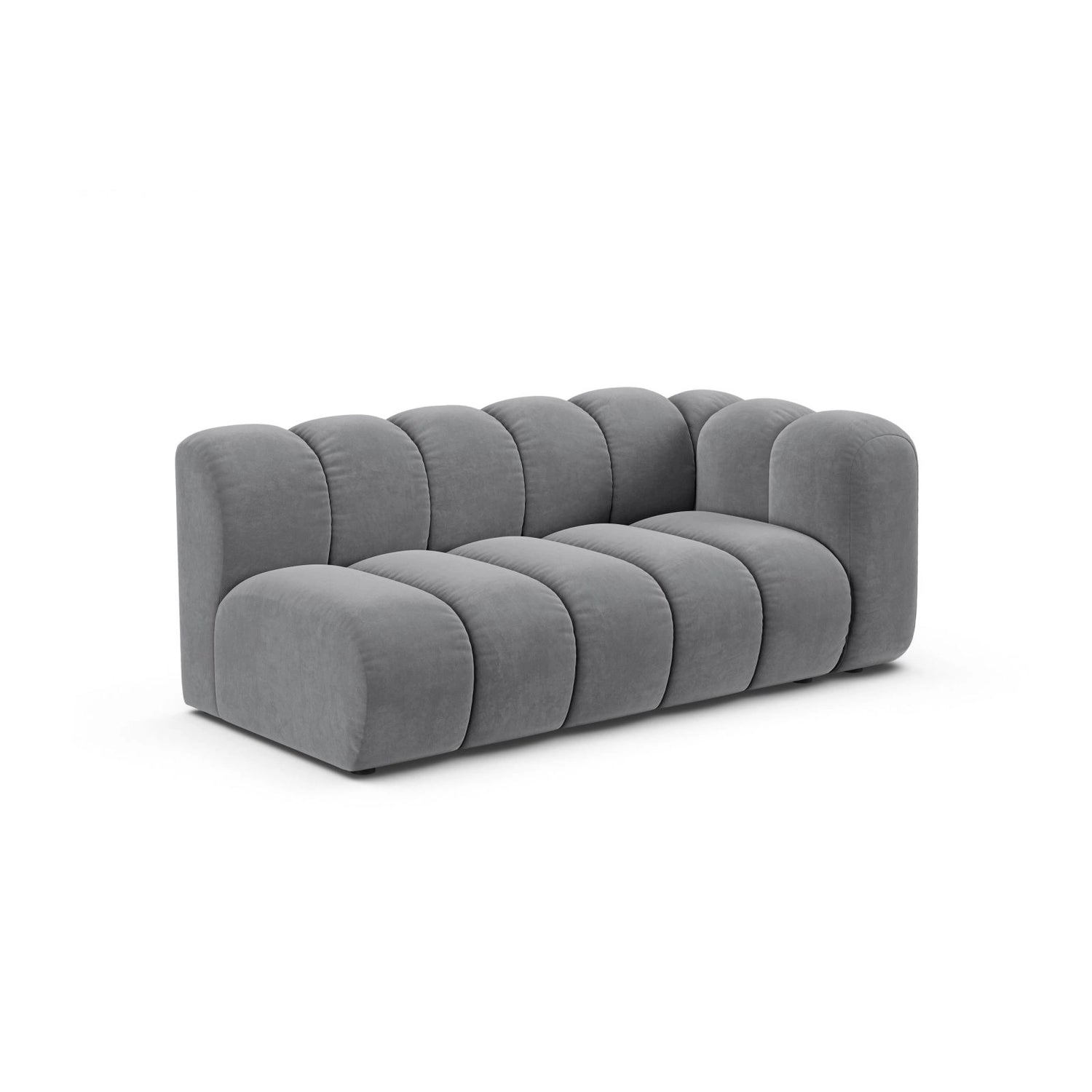 Lupine Modulares 3-Sitzer Sofa Sitzelement, Rechte Seite, aus Samt in Grau (Salvador 17), 175x95 cm von Micadoni – Bild 3