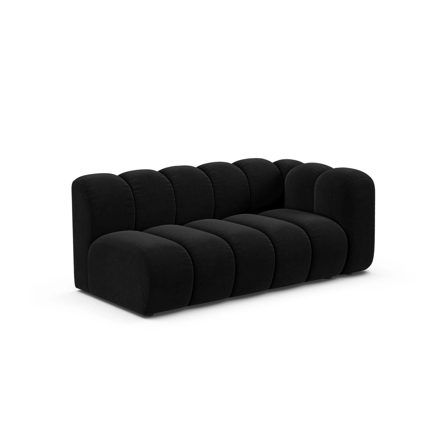 Lupine Modulares 3-Sitzer Sofa Sitzelement, Rechte Seite, aus Samt in Schwarz (Salvador 19), 175x95 cm von Micadoni – Bild 3