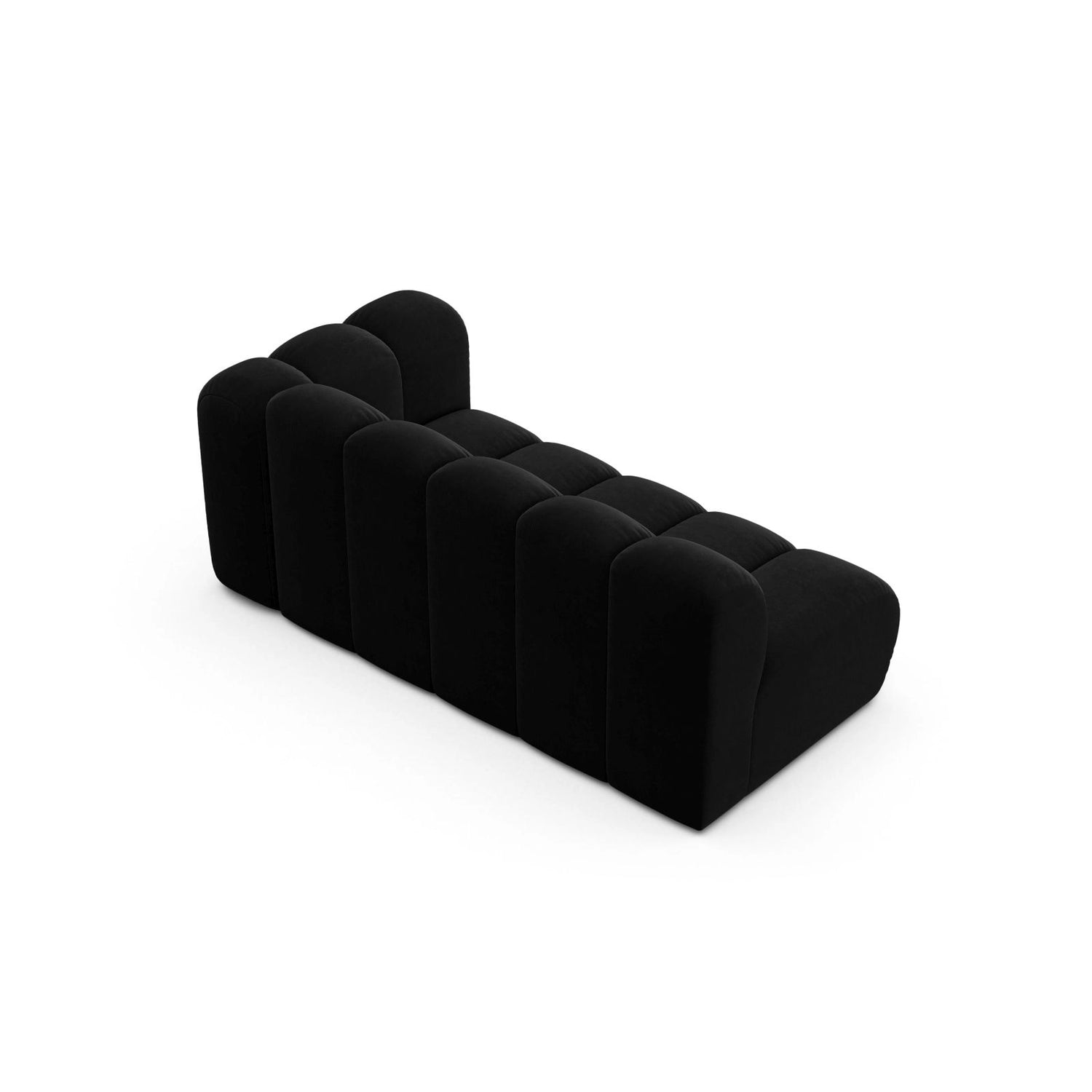 Lupine Modulares 3-Sitzer Sofa Sitzelement, Rechte Seite, aus Samt in Schwarz (Salvador 19), 175x95 cm von Micadoni – Bild 4