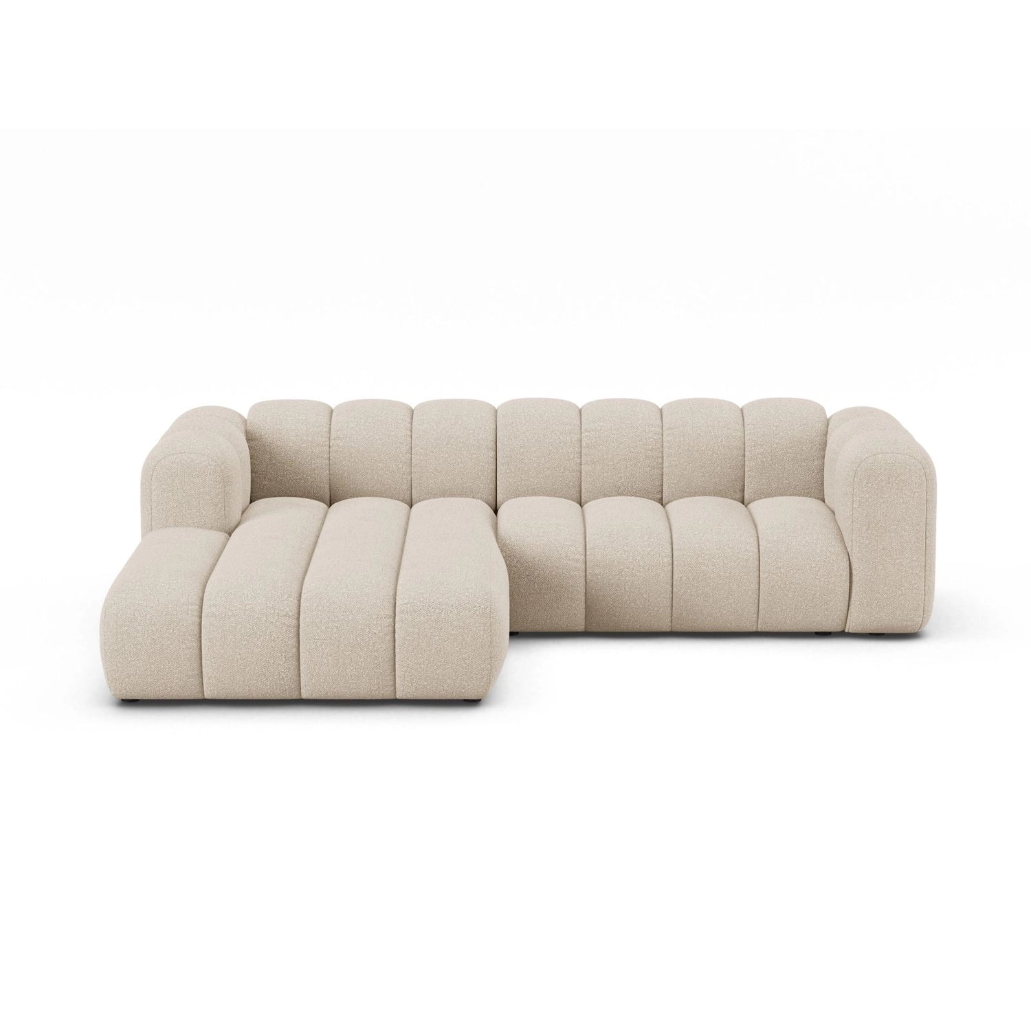 Lupine Modulares 4-Sitzer Ecksofa, Linke Seite, aus Boucle in Beige (Baloo 2074), 260x177 cm von Micadoni – Bild 1