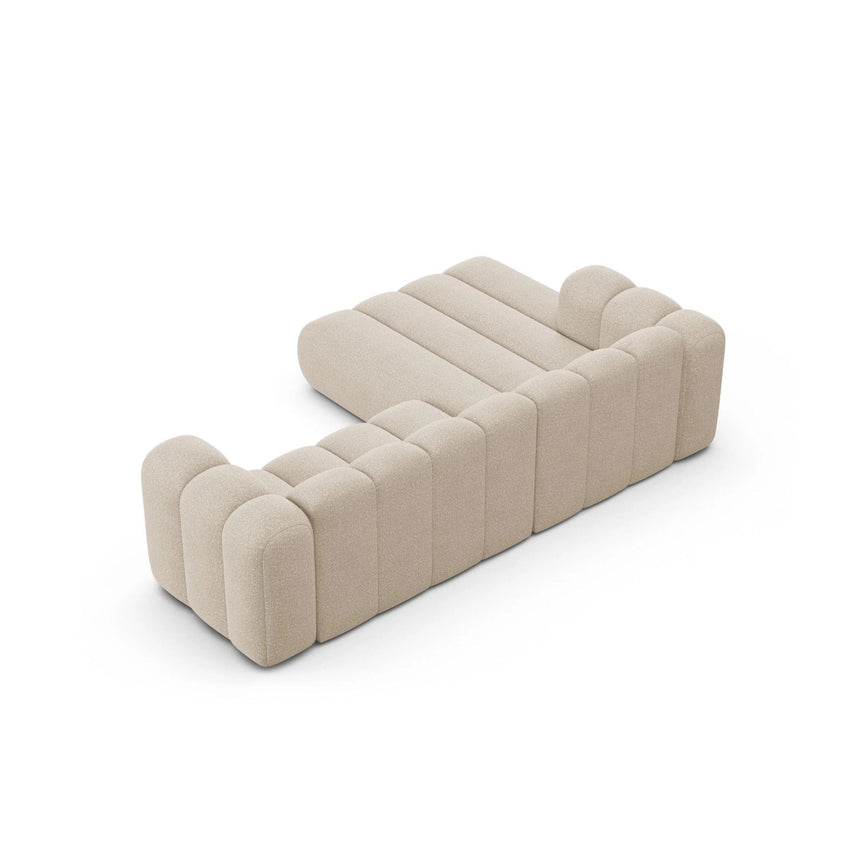 Lupine Modulares 4-Sitzer Ecksofa, Linke Seite, aus Boucle in Beige (Baloo 2074), 260x177 cm von Micadoni – Bild 4