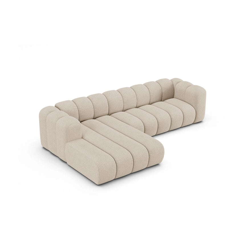 Lupine Modulares 4-Sitzer Ecksofa, Linke Seite, aus Boucle in Beige (Baloo 2074), 290x177 cm von Micadoni – Bild 4