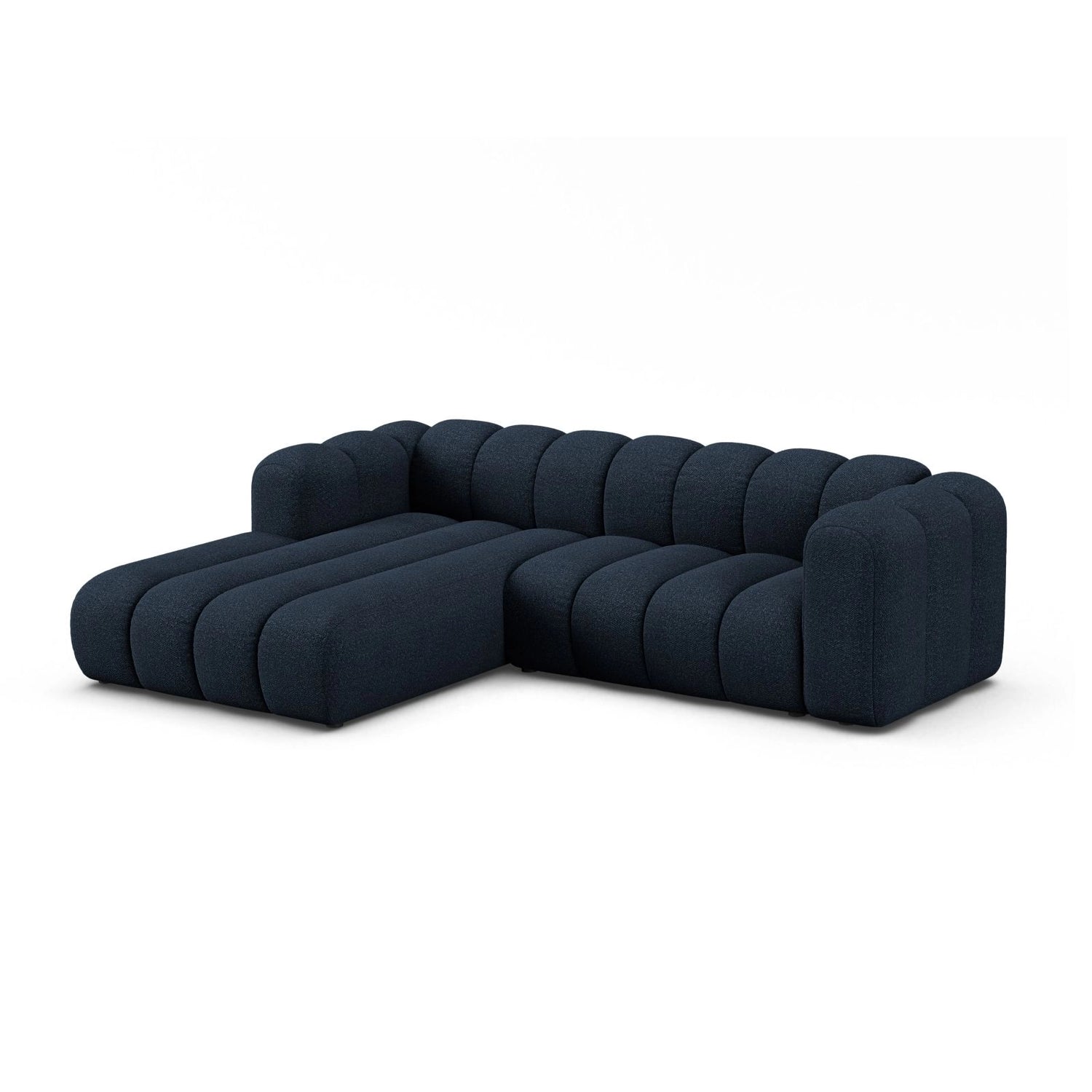 Lupine Modulares 4-Sitzer Ecksofa, Linke Seite, aus Boucle in Dunkelblau (Baloo 2088), 260x177 cm von Micadoni – Bild 2