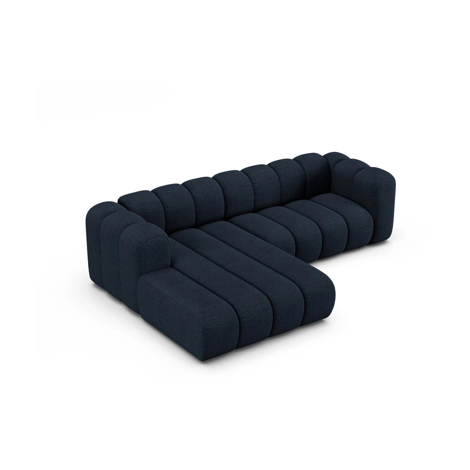 Lupine Modulares 4-Sitzer Ecksofa, Linke Seite, aus Boucle in Dunkelblau (Baloo 2088), 260x177 cm von Micadoni – Bild 3