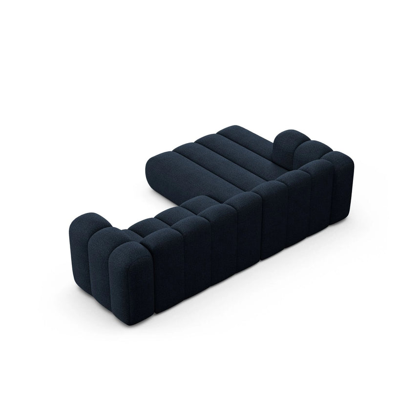 Lupine Modulares 4-Sitzer Ecksofa, Linke Seite, aus Boucle in Dunkelblau (Baloo 2088), 260x177 cm von Micadoni – Bild 4