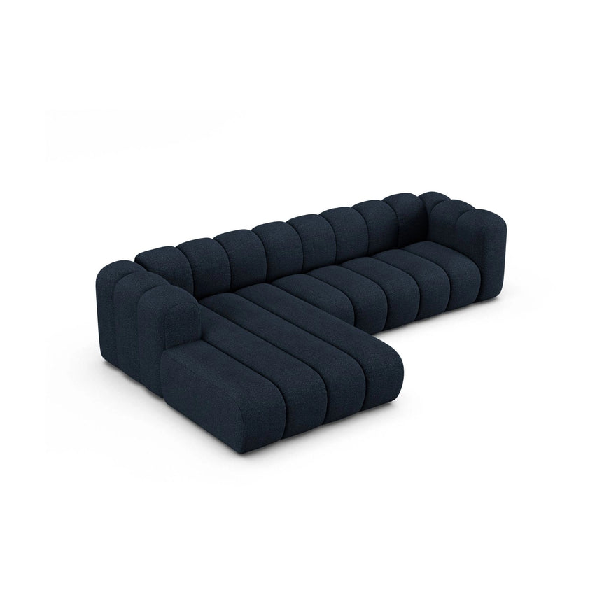 Lupine Modulares 4-Sitzer Ecksofa, Linke Seite, aus Boucle in Dunkelblau (Baloo 2088), 290x177 cm von Micadoni – Bild 4