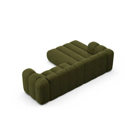 Lupine Modulares 4-Sitzer Ecksofa, Linke Seite, aus Boucle in Dunkles olivgrün (Baloo 2090), 260x177 cm von Micadoni – Bild 4