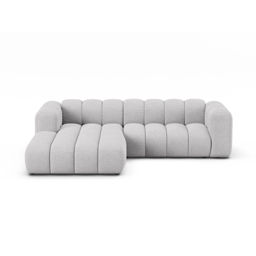 Lupine Modulares 4-Sitzer Ecksofa, Linke Seite, aus Boucle in Hellgrau (Baloo 2085), 260x177 cm von Micadoni – Bild 1