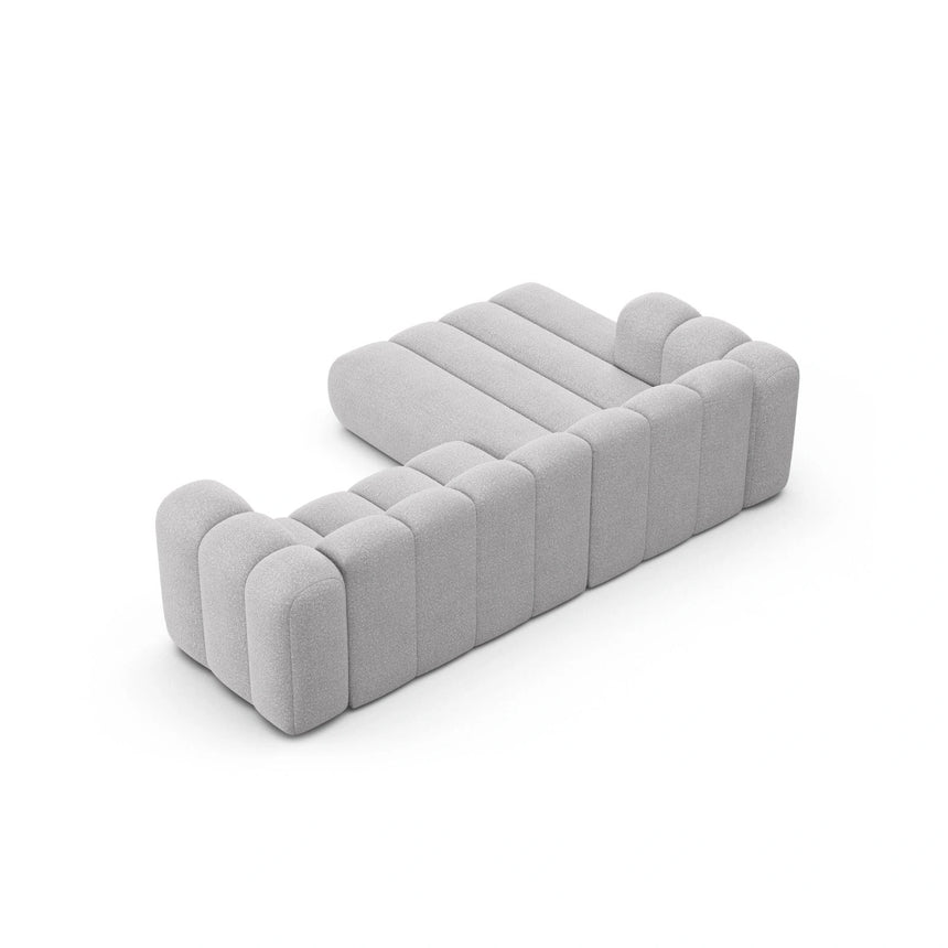 Lupine Modulares 4-Sitzer Ecksofa, Linke Seite, aus Boucle in Hellgrau (Baloo 2085), 260x177 cm von Micadoni – Bild 4