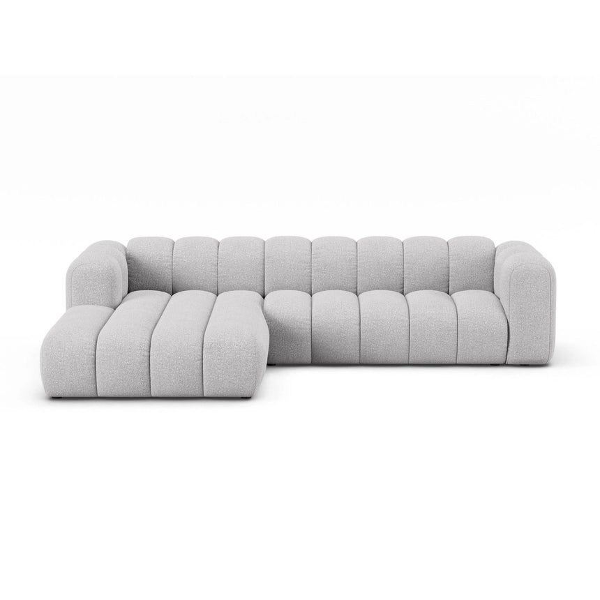 Lupine Modulares 4-Sitzer Ecksofa, Linke Seite, aus Boucle in Hellgrau (Baloo 2085), 290x177 cm von Micadoni – Bild 1