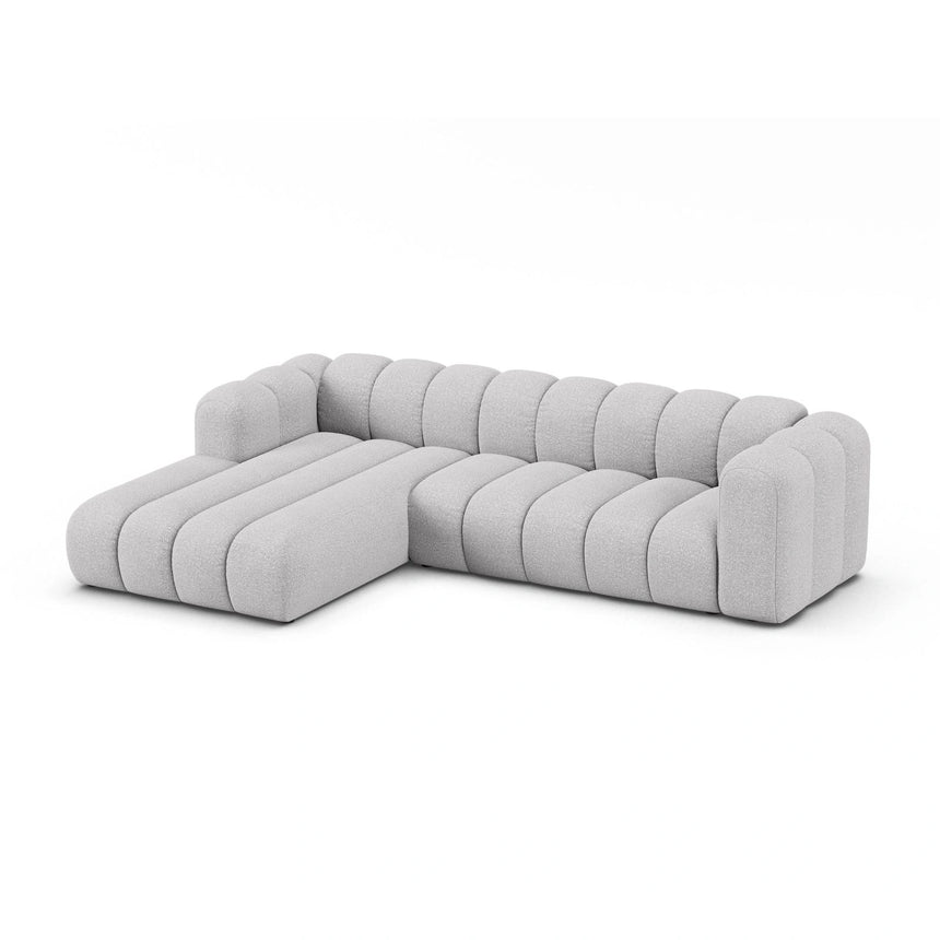 Lupine Modulares 4-Sitzer Ecksofa, Linke Seite, aus Boucle in Hellgrau (Baloo 2085), 290x177 cm von Micadoni – Bild 3