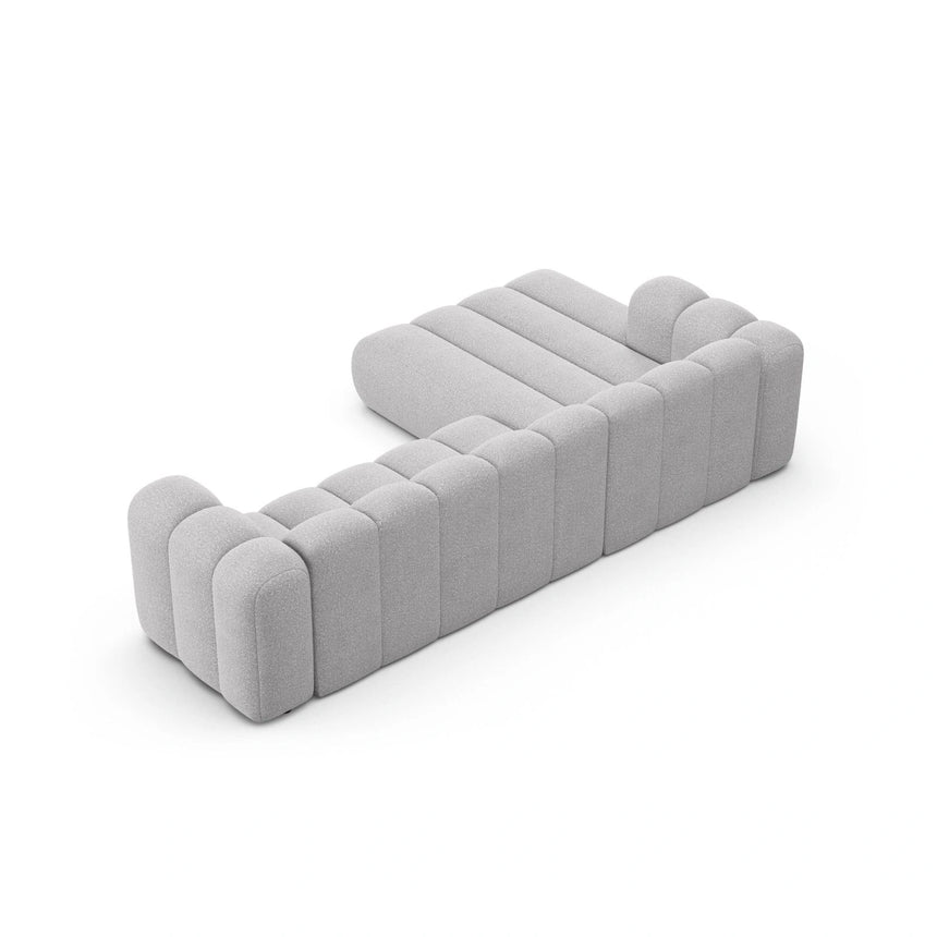Lupine Modulares 4-Sitzer Ecksofa, Linke Seite, aus Boucle in Hellgrau (Baloo 2085), 290x177 cm von Micadoni – Bild 5