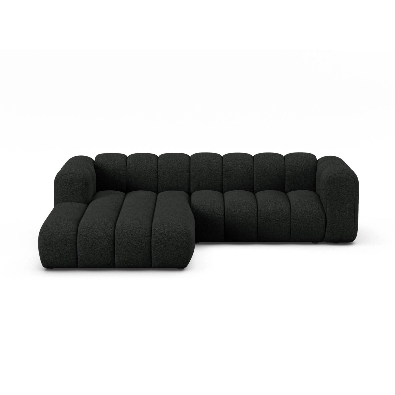 Lupine Modulares 4-Sitzer Ecksofa, Linke Seite, aus Boucle in Schwarz (Baloo 2082), 260x177 cm von Micadoni – Bild 1
