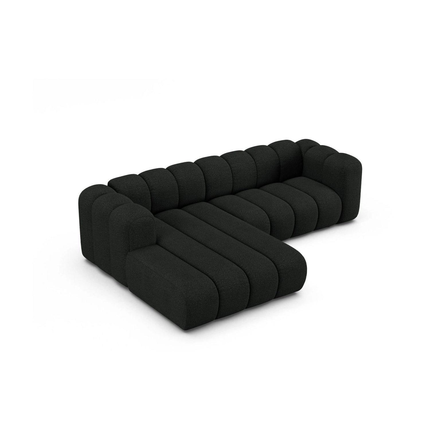 Lupine Modulares 4-Sitzer Ecksofa, Linke Seite, aus Boucle in Schwarz (Baloo 2082), 260x177 cm von Micadoni – Bild 3