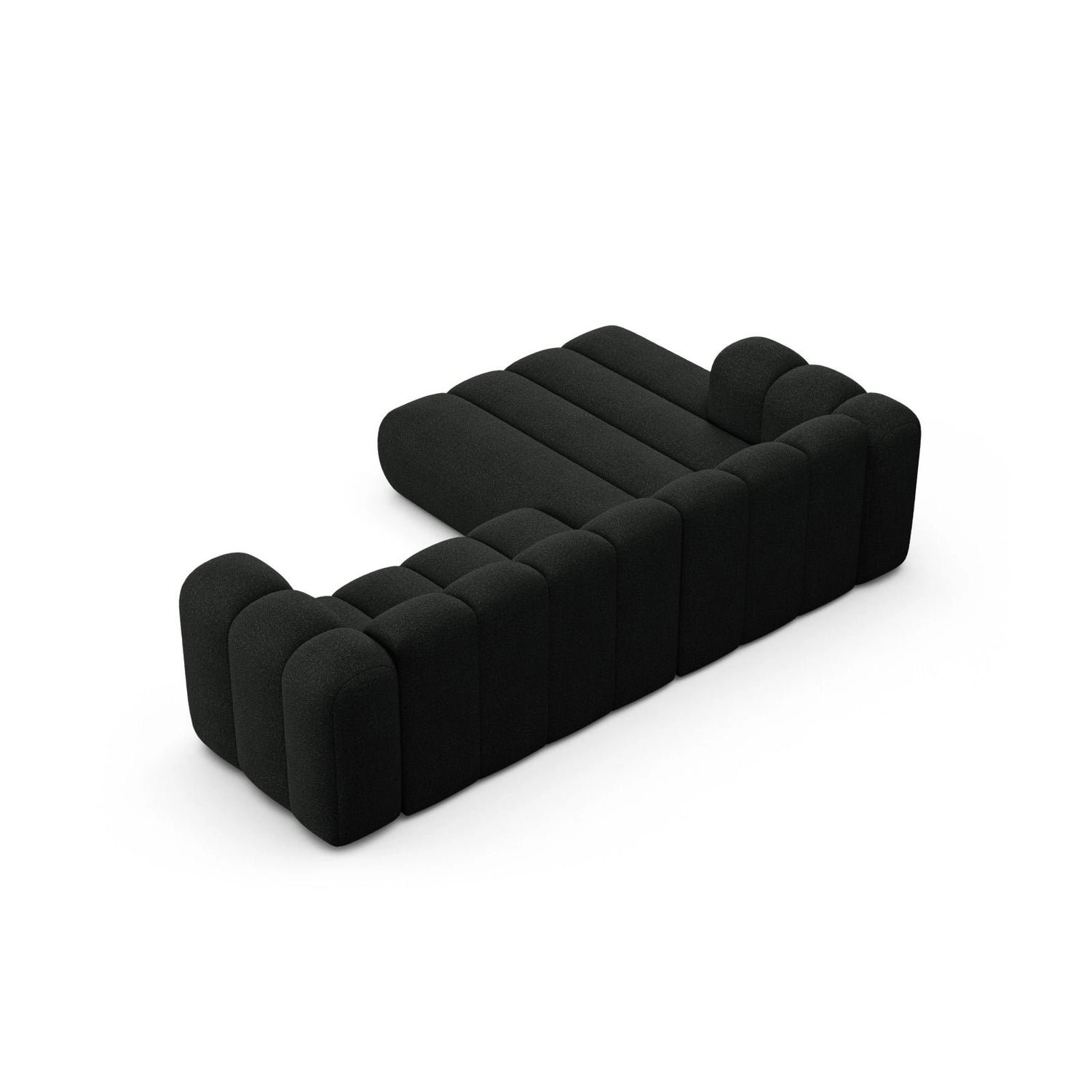 Lupine Modulares 4-Sitzer Ecksofa, Linke Seite, aus Boucle in Schwarz (Baloo 2082), 260x177 cm von Micadoni – Bild 4