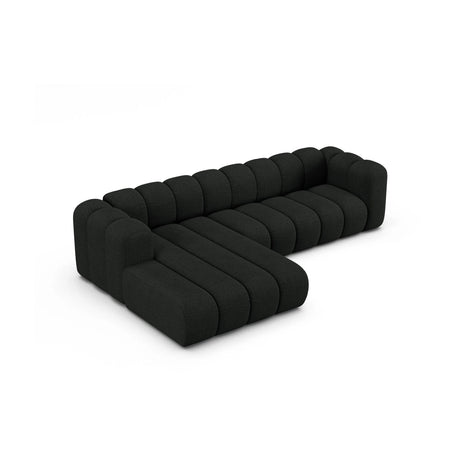 Lupine Modulares 4-Sitzer Ecksofa, Linke Seite, aus Boucle in Schwarz (Baloo 2082), 290x177 cm von Micadoni – Bild 4