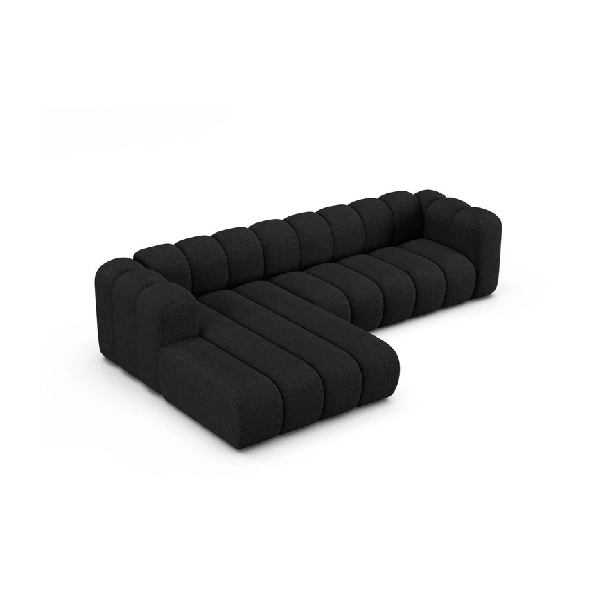 Lupine Modulares 4-Sitzer Ecksofa, Linke Seite, aus Boucle in Schwarz (Baloo 2082), 290x177 cm von Micadoni – Bild 4