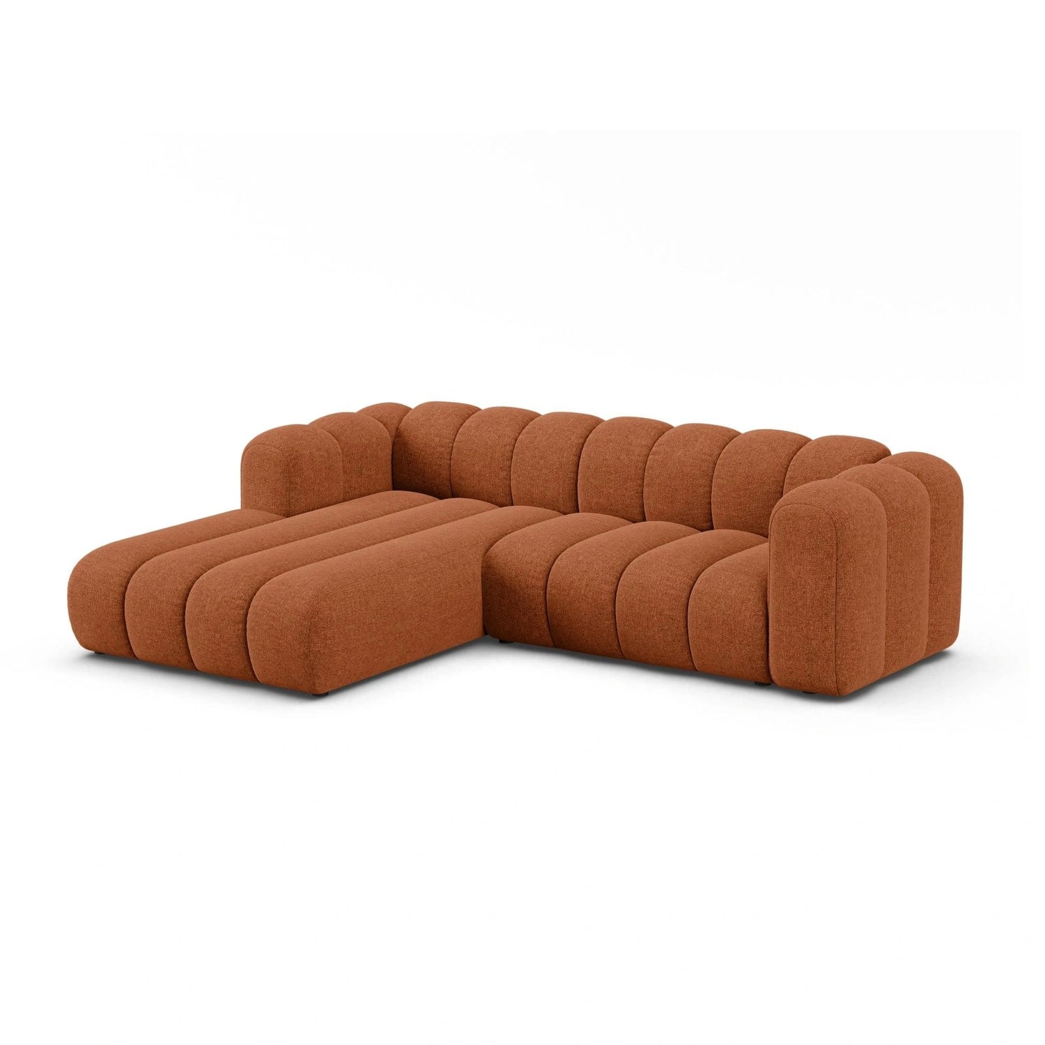 Lupine Modulares 4-Sitzer Ecksofa, Linke Seite, aus Chenille in Brick (Eden 10 Terra), 260x177 cm von Micadoni – Bild 2