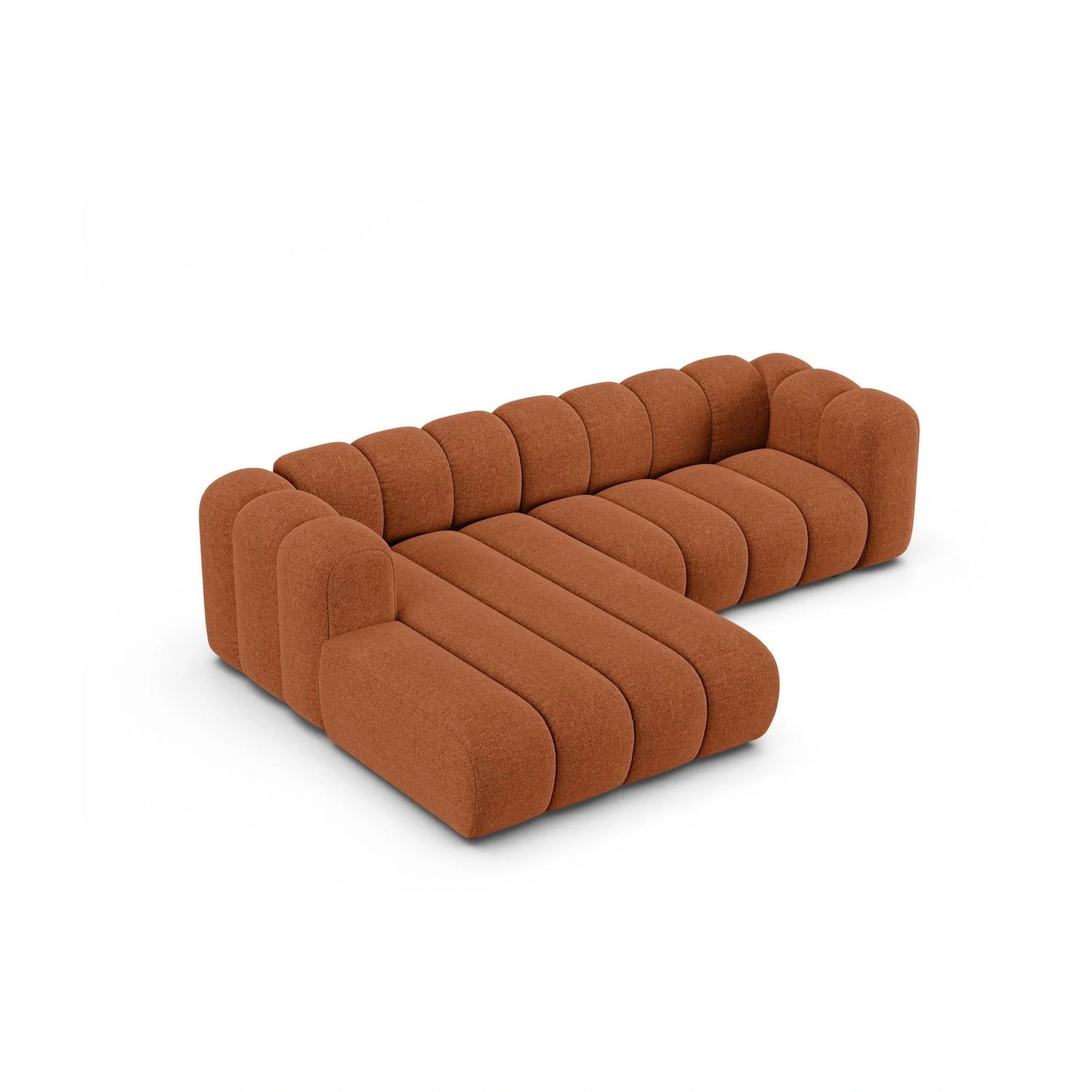Lupine Modulares 4-Sitzer Ecksofa, Linke Seite, aus Chenille in Brick (Eden 10 Terra), 260x177 cm von Micadoni – Bild 3