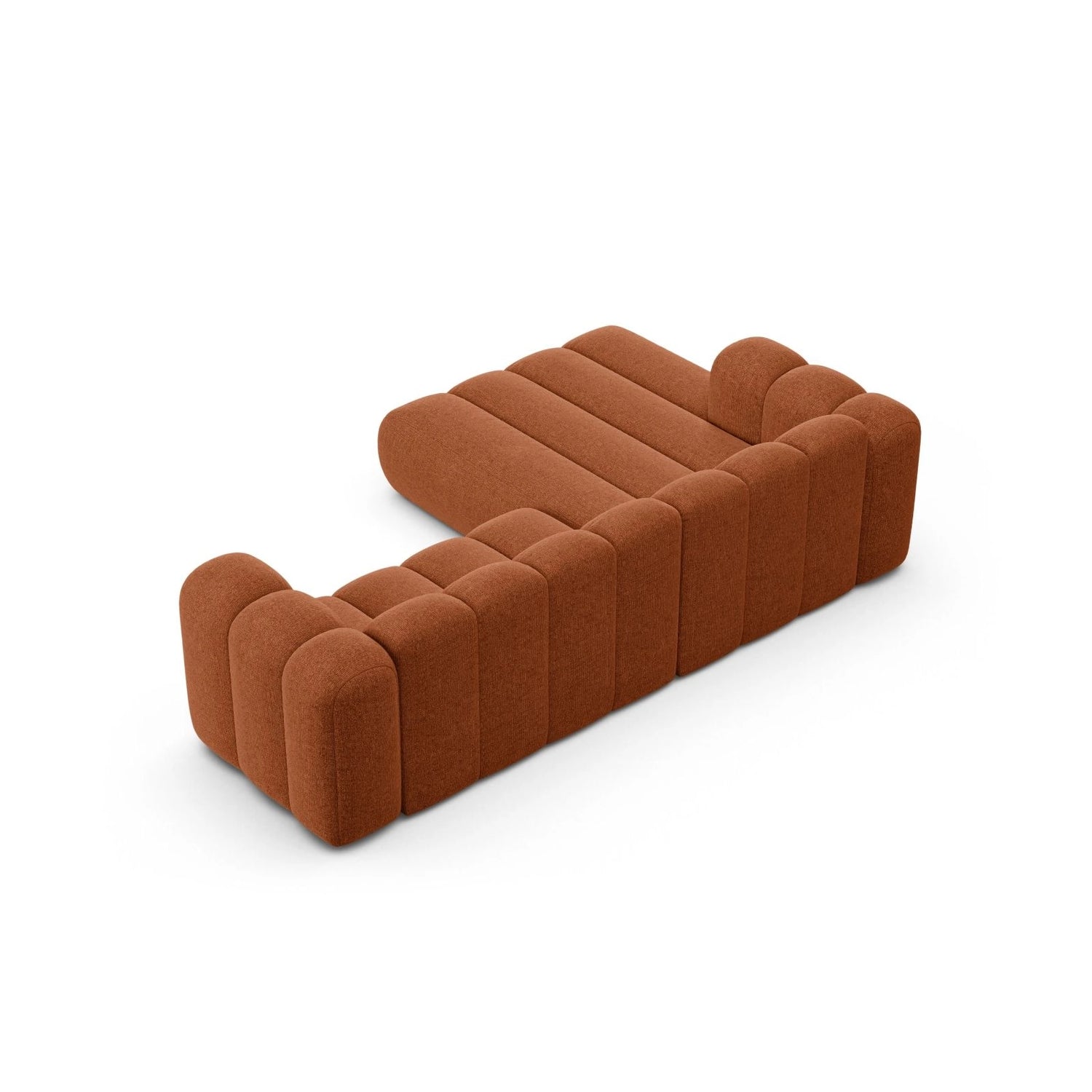 Lupine Modulares 4-Sitzer Ecksofa, Linke Seite, aus Chenille in Brick (Eden 10 Terra), 260x177 cm von Micadoni – Bild 4