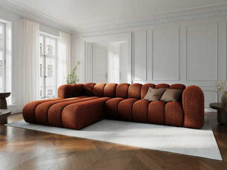 Lupine Modulares 4-Sitzer Ecksofa, Linke Seite, aus Chenille in Brick (Eden 10 Terra), 290x177 cm von Micadoni – Bild 2