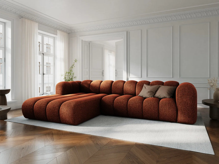 Lupine Modulares 4-Sitzer Ecksofa, Linke Seite, aus Chenille in Brick (Eden 10 Terra), 290x177 cm von Micadoni – Bild 2