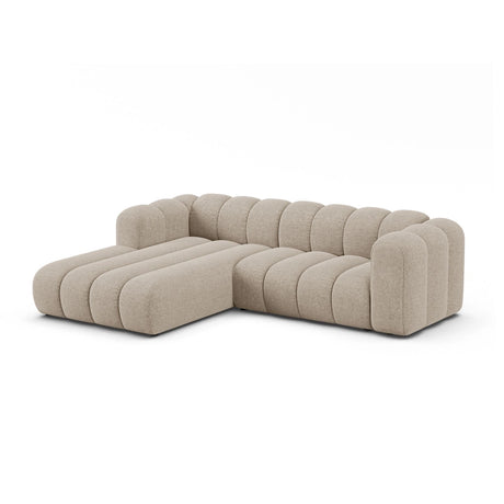 Lupine Modulares 4-Sitzer Ecksofa, Linke Seite, aus Chenille in Dunkelbeige (Eden 4 Beige), 260x177 cm von Micadoni – Bild 2